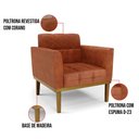 Ver imagem 7 de Poltrona Base de Madeira Fixa Castanho Kit 2 Elisa Corano D03 - D’Rossi