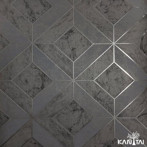 Papel de Parede Kantai White Swan - Geométrico Prateado