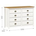 Ver imagem 4 de Cômoda para Quarto 8 Gavetas Estilo Americano 125cm Lázio F07 Branco/Carvalho - Mpozenato