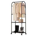 Ver imagem 1 de Arara Guarda Roupas 2 Prateleiras Cabideiro Organizador Casa