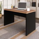 Ver imagem 1 de Mesa Escrivaninha 1,20m X 60cm Pé Painel Nogal Pr F5 Cor:nogal com Preto