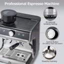 Ver imagem 2 de Takywep Máquina de Espresso 20 Bar Semi-automática com Vaporizador Cinza