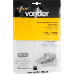 Parafuso Sextavado Zincado 3/8'' X 1'' Unc Vonder - 3