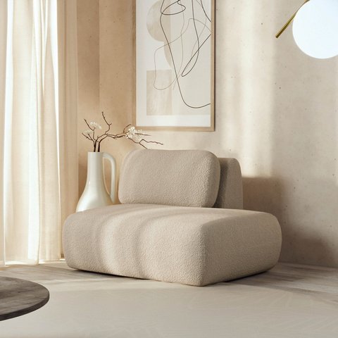 Sofá Modular Sumiê 80cm Direito Orla CabeCasa MadeiraOriginals Dourado Areia