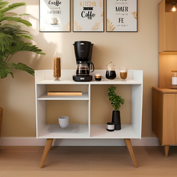 Aparador Adega Estante Tv Retrô com Pé Palito Balcão de Apoio para Sala Cantinho do Café Recepção - 1