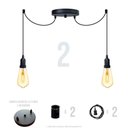 Ver imagem 2 de Lustre Aranha com 2 Pendentes (2m Cabo Preto + Soquetes + Canopla)