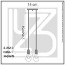 Ver imagem 4 de Lustre Aranha com 2 Pendentes (2m Cabo Preto + Soquetes + Canopla)