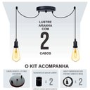 Ver imagem 7 de Lustre Aranha com 2 Pendentes (2m Cabo Preto + Soquetes + Canopla)