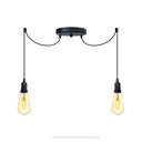 Ver imagem 1 de Lustre Aranha com 2 Pendentes (2m Cabo Preto + Soquetes + Canopla)