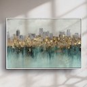 Ver imagem 3 de Quadro Decorativo Abstrato Verde e Dourado