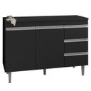 Ver imagem 1 de Balcao Com Tampo 120 cm 2 Portas Andreia Preto REAJL