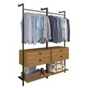 Ver imagem 1 de Closet Estilo Industrial Siena C/gaveta Preto/cina - Móveis Arapongas Preto Fosco/cinamomo