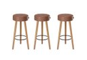 Ver imagem 2 de Kit 3 Banquetas Estofadas Altas Londres Estilo Moderno para Cozinha, Área Gourmet e Balcão - Salaone