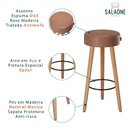 Ver imagem 4 de Kit 3 Banquetas Estofadas Altas Londres Estilo Moderno para Cozinha, Área Gourmet e Balcão - Salaone