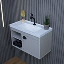 Ver imagem 5 de Gabinete Armário para Banheiro 60cm Mdf com Cuba - Monza Lineo