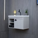 Ver imagem 4 de Gabinete Armário para Banheiro 60cm Mdf com Cuba - Monza Lineo