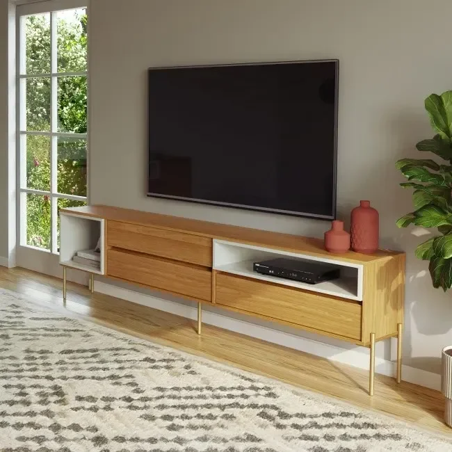 Ver imagem 7 de Rack para TV até 60 Polegadas 100% MDF 224cm Metálicos Florença Marrom