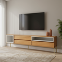Ver imagem 1 de Rack para TV até 60 Polegadas 100% MDF 224cm Metálicos Florença Marrom