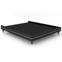 Ver imagem 1 de Cama King Base Box Pés Madeira 195cm Suném P05 Linho Cinza Escuro Bouclê Cru - Lyam Decor