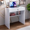 Ver imagem 1 de Escrivaninha Mesa Escritório Tesla com Chave 1 Gaveta 72cm Branco