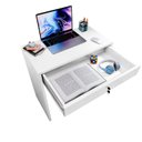 Ver imagem 4 de Escrivaninha Mesa Escritório Tesla com Chave 1 Gaveta 72cm Branco