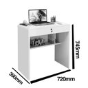 Ver imagem 3 de Escrivaninha Mesa Escritório Tesla com Chave 1 Gaveta 72cm Branco