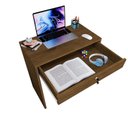 Ver imagem 4 de Escrivaninha Mesa Escritório Tesla com Chave 1 Gaveta 72cm Jequitibá Marrom