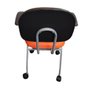 Cadeira Fixa com Rodizios Rodinhas e Apoio de Braco Cinza com Laranja Corvin Popmov Cadeira Fixa Rod - 4