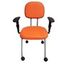 Cadeira Fixa com Rodizios Rodinhas e Apoio de Braco Cinza com Laranja Corvin Popmov Cadeira Fixa Rod - 2