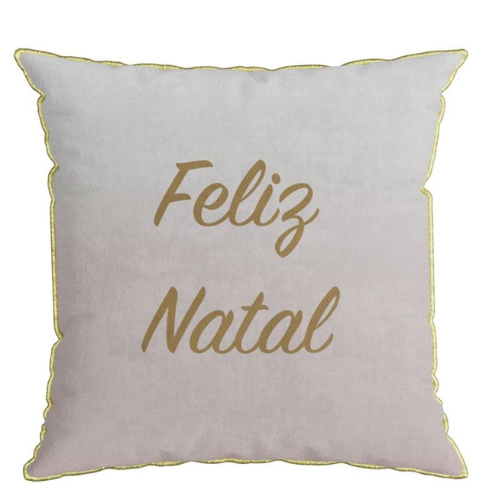 Almofada Natal Foil Laranja Belchior 43x43cm:Felíz Natal - 1