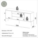Ver imagem 3 de Buffet Aparador 2 Portas 2 Gavetas Pés Metálicos 100% MDF Florenca Marrom/Freijo Madeirado