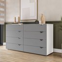 Ver imagem 1 de Cômoda 8 Gavetas Branca e Cinza Porto Politorno