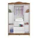 Ver imagem 4 de Conjunto Quarto de Bebê com Berço Mini Cama Guarda Roupa 4 Portas e Cômoda 100% MDF Mirelle Espresso Móveis