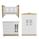 Ver imagem 2 de Conjunto Quarto de Bebê com Berço Mini Cama Guarda Roupa 4 Portas e Cômoda 100% MDF Mirelle Espresso Móveis