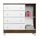 Ver imagem 6 de Quarto Bebê Completo Berço 3 em 1 Mirelle Guarda Roupa 4 Portas Cômoda 4 Gavetas 1 Porta MDF Branco/Bétula