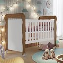 Ver imagem 7 de Quarto Bebê Completo Berço 3 em 1 Mirelle Guarda Roupa 4 Portas Cômoda 4 Gavetas 1 Porta MDF Branco/Bétula