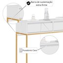 Ver imagem 3 de Aparador Buffet Rio 2 Gavetas para Sala 90 Cm - Branco Dourado