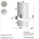 Ver imagem 3 de Aparador Ripado 1 Gaveta com Espelho 110cm