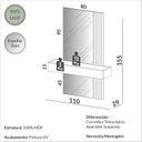 Ver imagem 3 de Aparador Ripado 1 Gaveta com Espelho 110cm