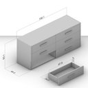 Ver imagem 3 de Cômoda Organizadora 150cm com 6 Gavetas 240830 Linha Valência Politorno
