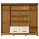 Ver imagem 5 de Guarda-Roupa Casal 8 Portas 4 Gavetas com Espelho e Pés San Lorenzo Off White/Freijó