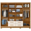 Ver mais imagens de Guarda-Roupa Casal 8 Portas 4 Gavetas com Espelho e Pés San Lorenzo Off White/Freijó