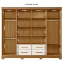 Ver imagem 6 de Guarda-Roupa Casal 8 Portas 4 Gavetas com Espelho e Pés San Lorenzo Off White/Freijó
