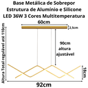 Ver imagem 6 de Luminária Pendente Teto 110cm X 92cm Linear Dupla Wave Raio Ondas Minimalista Gimpo Kjdd-l-140:doura