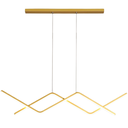 Ver imagem 1 de Luminária Pendente Teto 110cm X 92cm Linear Dupla Wave Raio Ondas Minimalista Gimpo Kjdd-l-140:doura