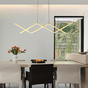 Ver mais imagens de Luminária Pendente Teto 110cm X 92cm Linear Dupla Wave Raio Ondas Minimalista Gimpo Kjdd-l-140:doura