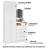 Cômoda 4 Gavetas com Armário 2 Portas Capri Flex - Branco - 2