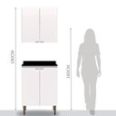 Ver imagem 5 de Conjunto Multiuso 2 Peças 4 Portas para Cozinha Área Gourmet Escritório Área de Churrasco - Carol Branco