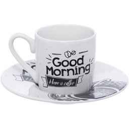 Jogo de 6 Xícaras Café Have a Coffee Porcelana Haüskraft- 80ml - 2