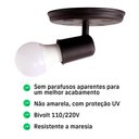 Ver imagem 3 de Kit 2 Luminárias de Sobrepor 1 Lâmpada Direcionável Cor:preto